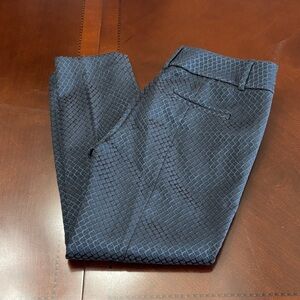 Ann Taylor Black and Blue Patterned Trousers